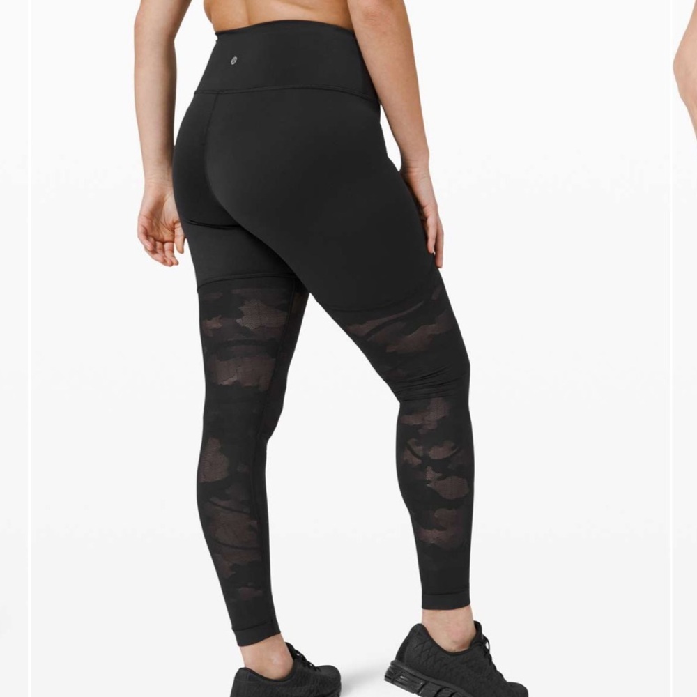 lululemon Sheer Will HR Black Camo Leggings 28” Size 6 - Picture 2 of 10